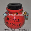 Colorful ceramic money boxes with bowknot money fund